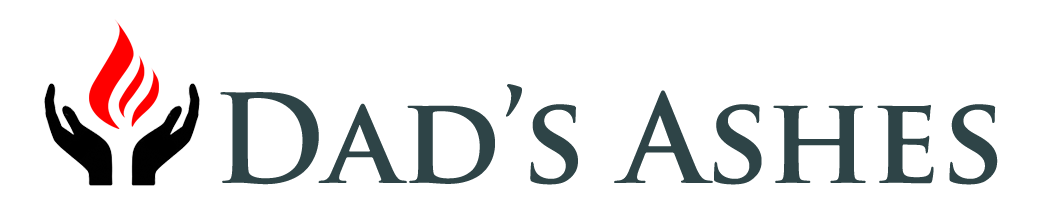 Dad's Ashes Logo, Flames held gently in hands