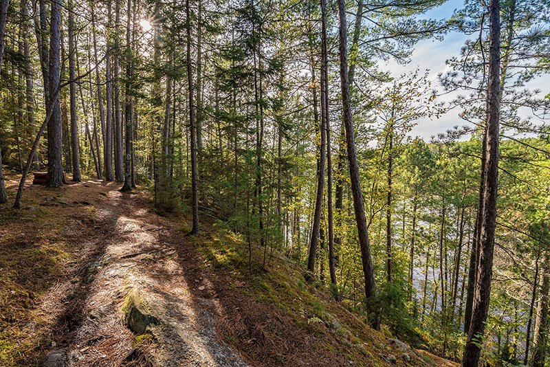 Vermillion Gorge Trail, overlooking a lake in the background